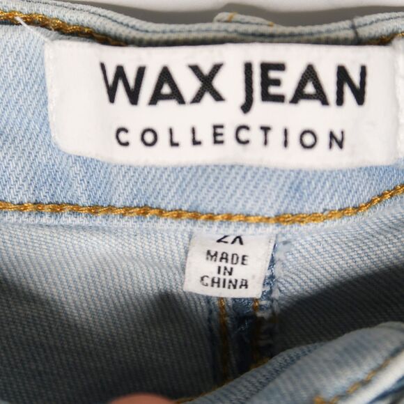 Wax Jean Shorts Size 2X Womens Light Blue Distressed Denim Mom Jeans Ripped Jean - Picture 2 of 6